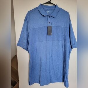 NEW  Van Heusen Blue Short Sleeve Polo Shirt , Size XL TALL